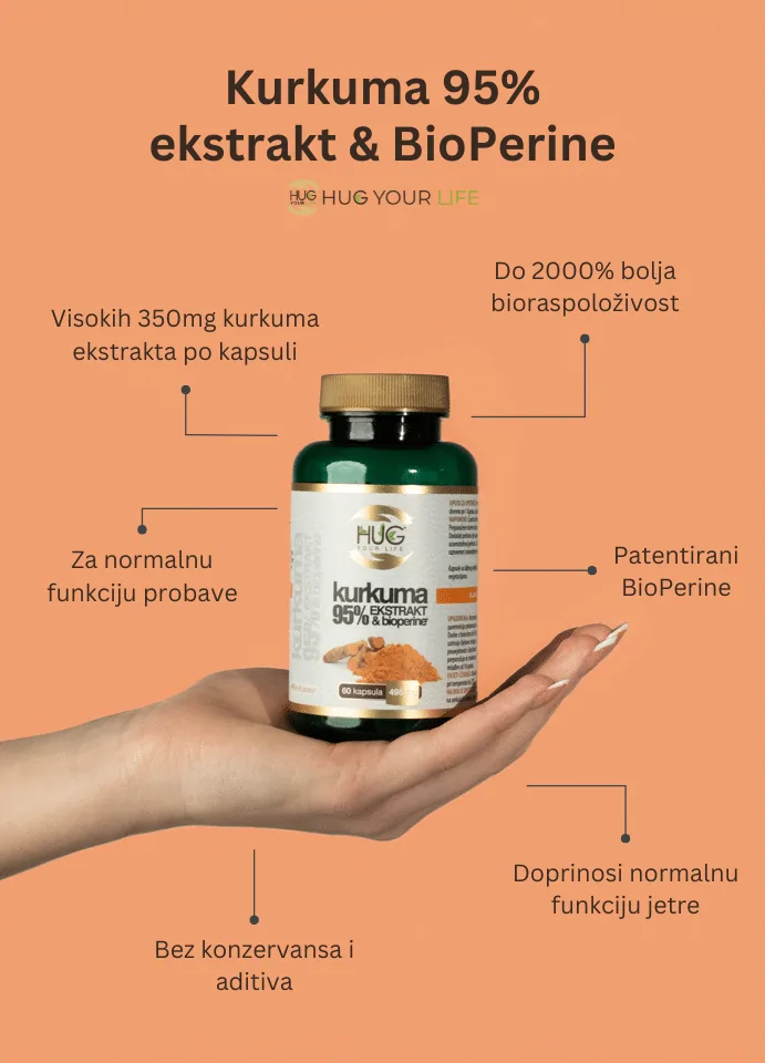 Benefiti Hug Your Life Kurkuma 95% ekstrakt & BioPerine dodatka prehrani
