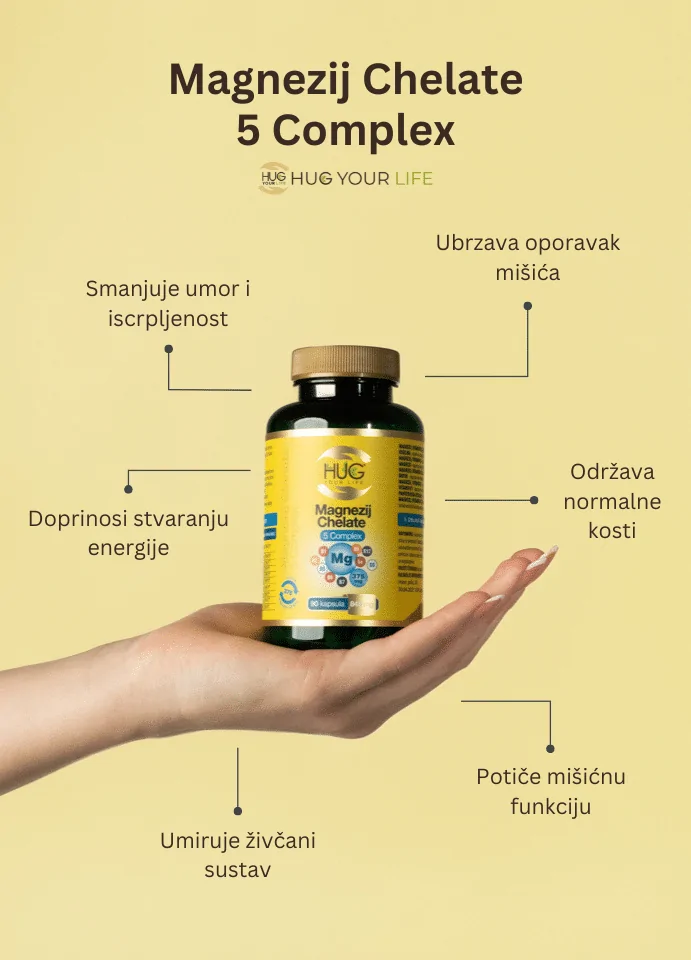 Benefiti Hug Your Life Magnezij Chelate 5 Kompleks dodatka prehrani